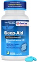 GenCare - Aide au sommeil Diphenhydramine HCL 25mg Casquettes bleues (100 Caplets) - Non Habit formant des pilules pour dormir la nuit pour les adultes à l'automne Asleep Faster & Dormir Deep Through The Night - Aide au sommeil