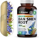 BIO KRAUTER Dan Shen Racine Capsules - 1200 mg Résistance - 250 bouchons rouges - Source antioxydante - Salvia Miltiorrhiza Racine - Vegan