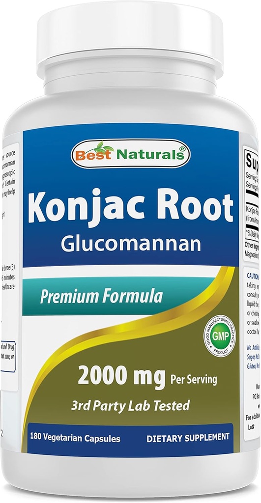 Meilleures naturelles Konjac Root 2000mg, 180 Compte