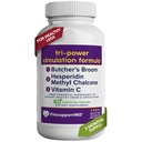 VITASUPPORTMD Tri-Power Circulation Formula - Circulation Supplement with Butcher's Broom, Hesperidin Methyl Chalcone, and Vitamin C, 60 Capsules, for Blood and Leg Circulation, Vein Health Support