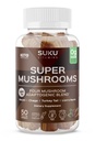 Vitamines SUKU - Super Champignon - Reishi Chaga, Turquie Tail & Lions Mane Blend Gummies for Immunity - Facile à mâcher - Non OGM, sans sucre gluten - Espresso Vitamines Gummy décaféinés, 50 Compte