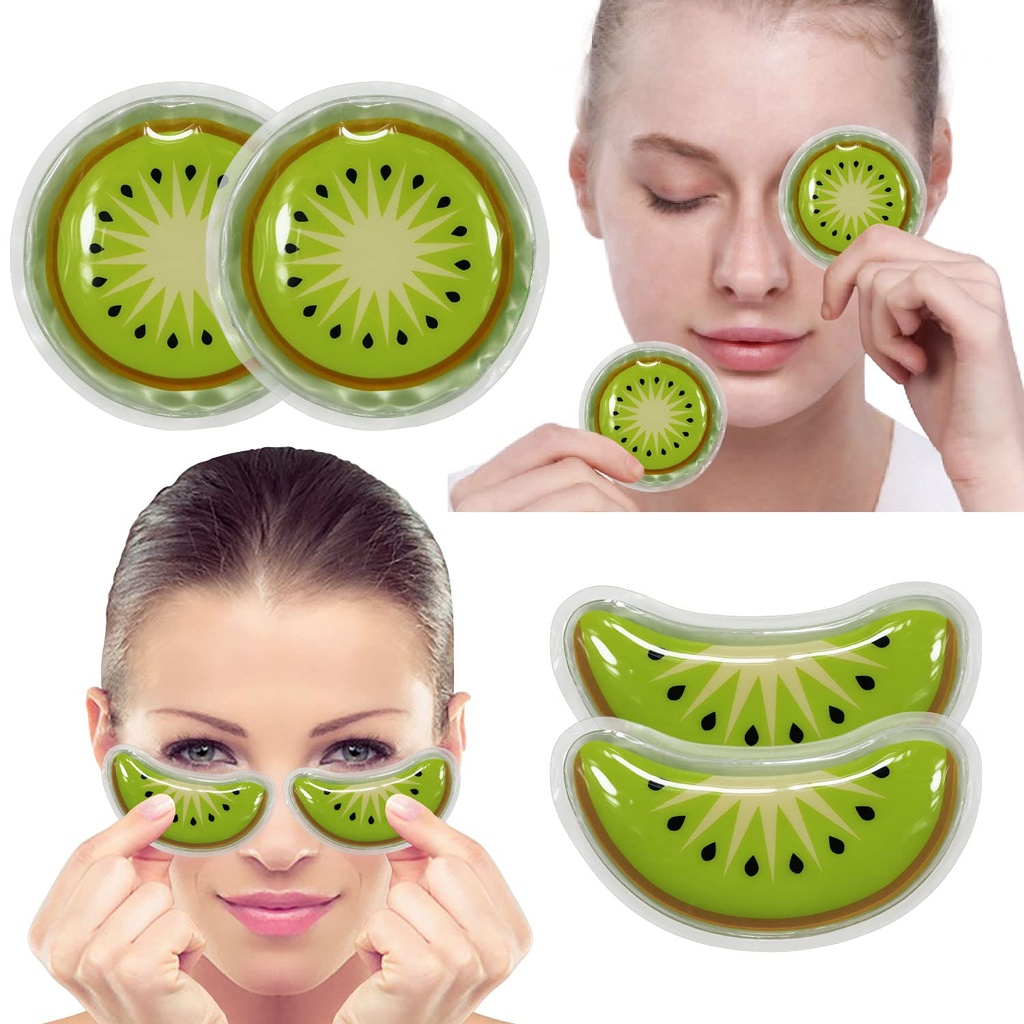 Gel Ice Pack Recyclage Réutilisable Eye Pads et Patches sous les yeux, Eye Hot Cold Treatment Pack pour la rougeur, le soulagement de la douleur et la relaxation des yeux (Kiwi)