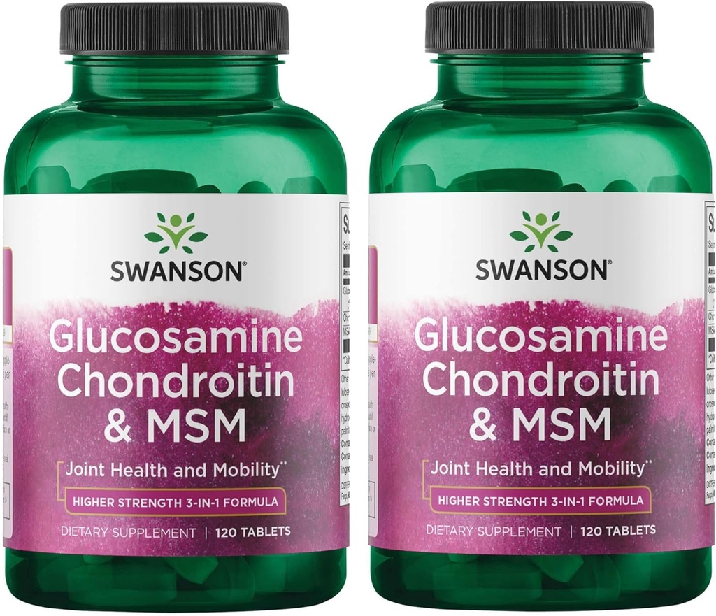 Swanson Glucosamine Chondroitin & Msm 500/400/200 Milligrams 120 Tabs (2 Pack)