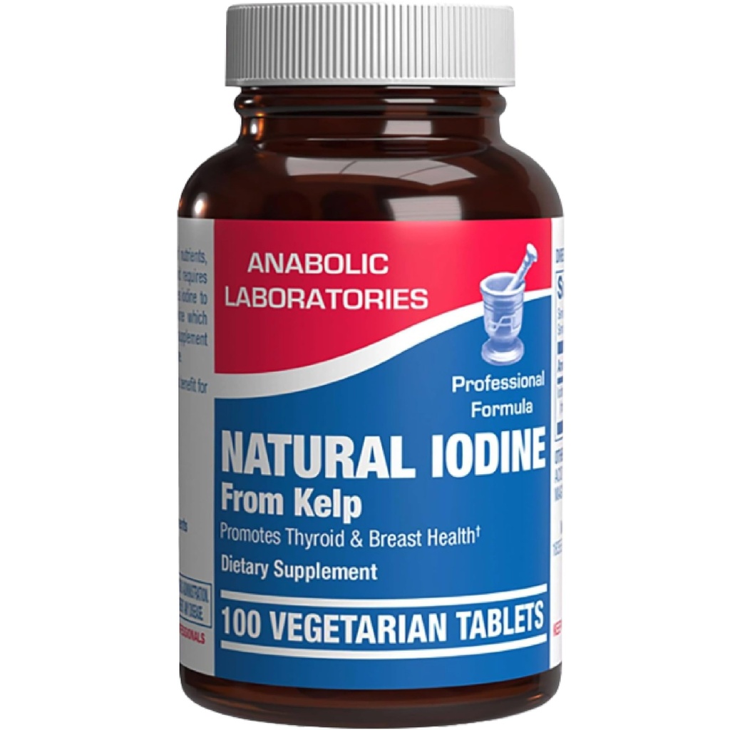 Supplément d'iode Sea Kelp - Supplément d'iode amélioré de qualité clinique pour les femmes et les hommes pour le métabolisme énergétique et le soutien de la thyroïde - Comprimés végétariens à haute absorption non OGM (100 portions)