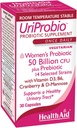 HealthAid UriProbio – 50 milliards de femmes UFC Probiotique avec prébiotique, canneberge, D-mannose, vitamine D3 et B6-L soutient le trac urinaire et le bien-être digestif, acide et résistant à la bile, végétalien