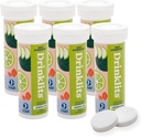 Drinklits Citron Lime Electrolyte Comprimés d'hydratation vertigineuse (6) Ensemble de tubes 0g Sucre - boisson sportive naturelle - électrolytes essentiels 60 portions - 10 comprimés par tube
