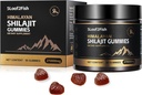 Gummies chilajit bio, Supplément chilajit pour hommes, Gummies chilajit d'or pour les femmes, Minéraux naturels 85+ traces, Ashwagandha, Extrait d'huile de graines noires, 90 Gummies