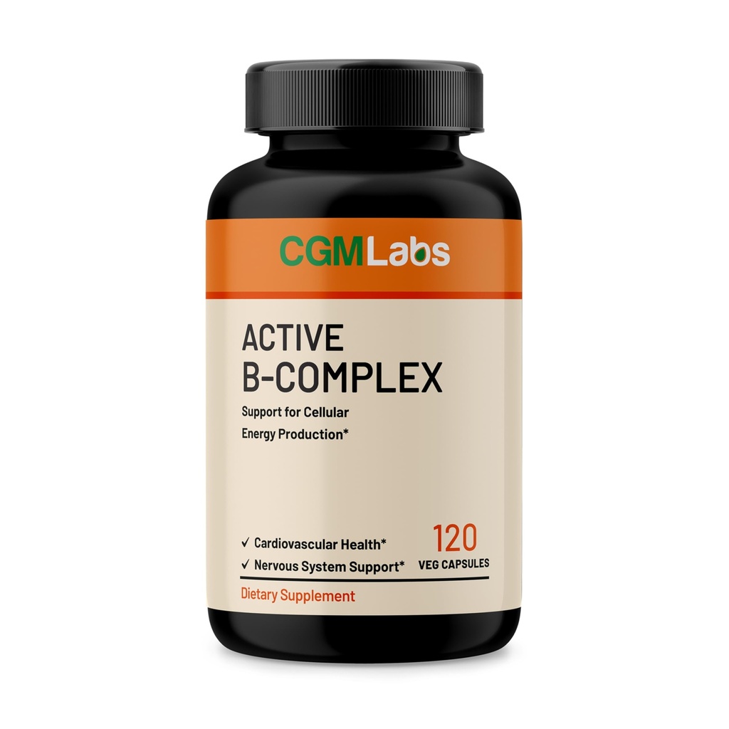 Complexe Vitamine B - Actif B1, B2, B3, B6, B12, Thiamine, Riboflavine, Niacine, Folate, Biotine, Acide pantothénique, Inositol par CGM Labs