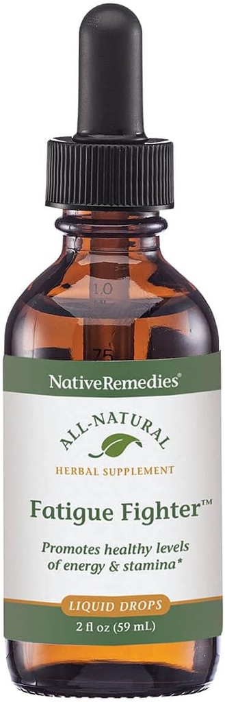 Remédies indigènes Fatigue Fighter - All Natural Herbal Supplément for Energy Support, Stamina and Vitality - 59 mL
