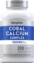 Piping Rock Coral Calcium 1000 mg de 200 Capsules Complexe de formule osseuse avec vitamine D, C et Magnésium