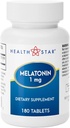 GeriCare Melatonin 1mg Supplément de soutien du sommeil, Aide au sommeil de nuit douce, Non-Habit Former, Aide à promouvoir la relaxation et le sommeil reposé, Jet Lag Recovery, et meilleur repos de nuit, 180 comprimés