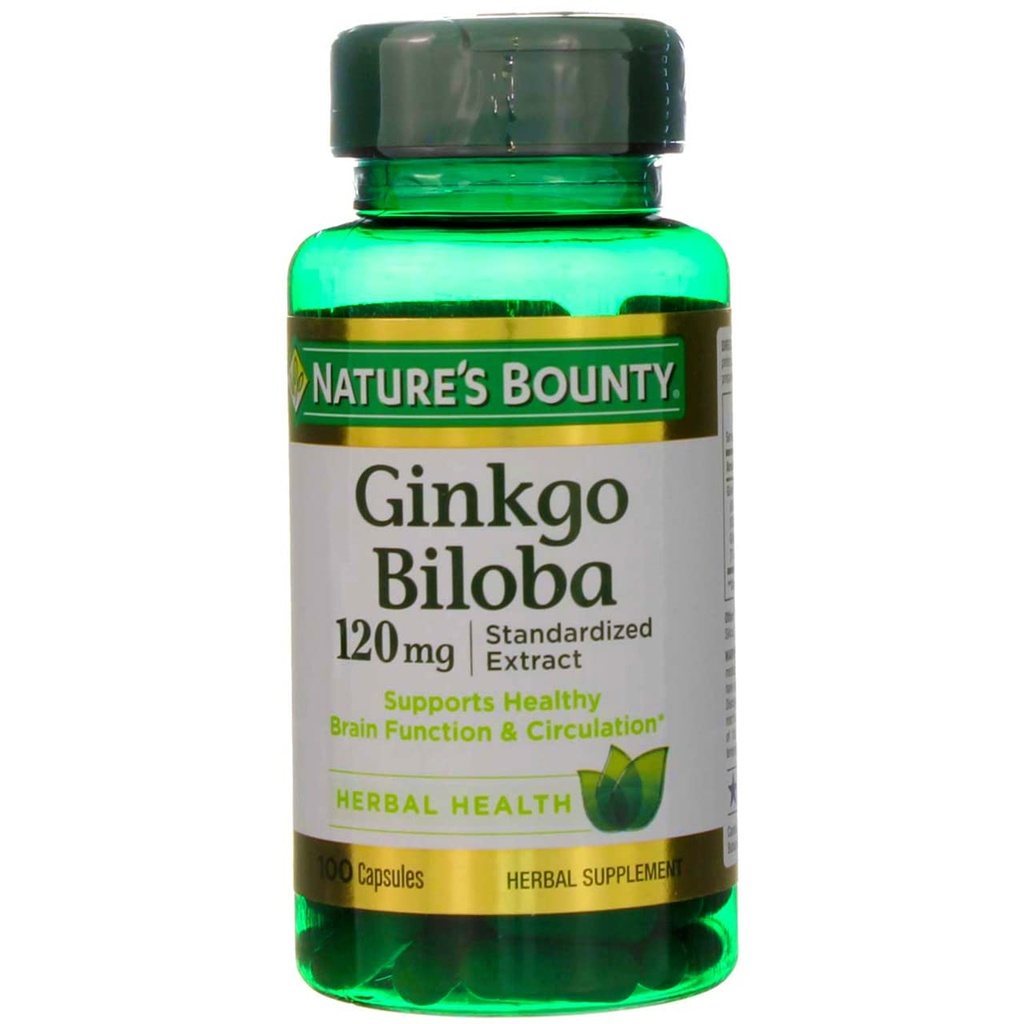 Bounty Ginkgo Biloba de la nature 120 mg double résistance - 100 capsules, boîte de 2