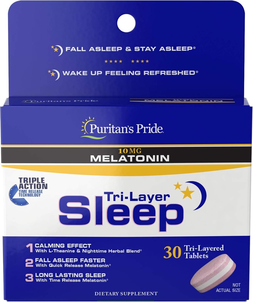 La fierté de Puritan Tri-Layered Tablets de sommeil, 30 comte