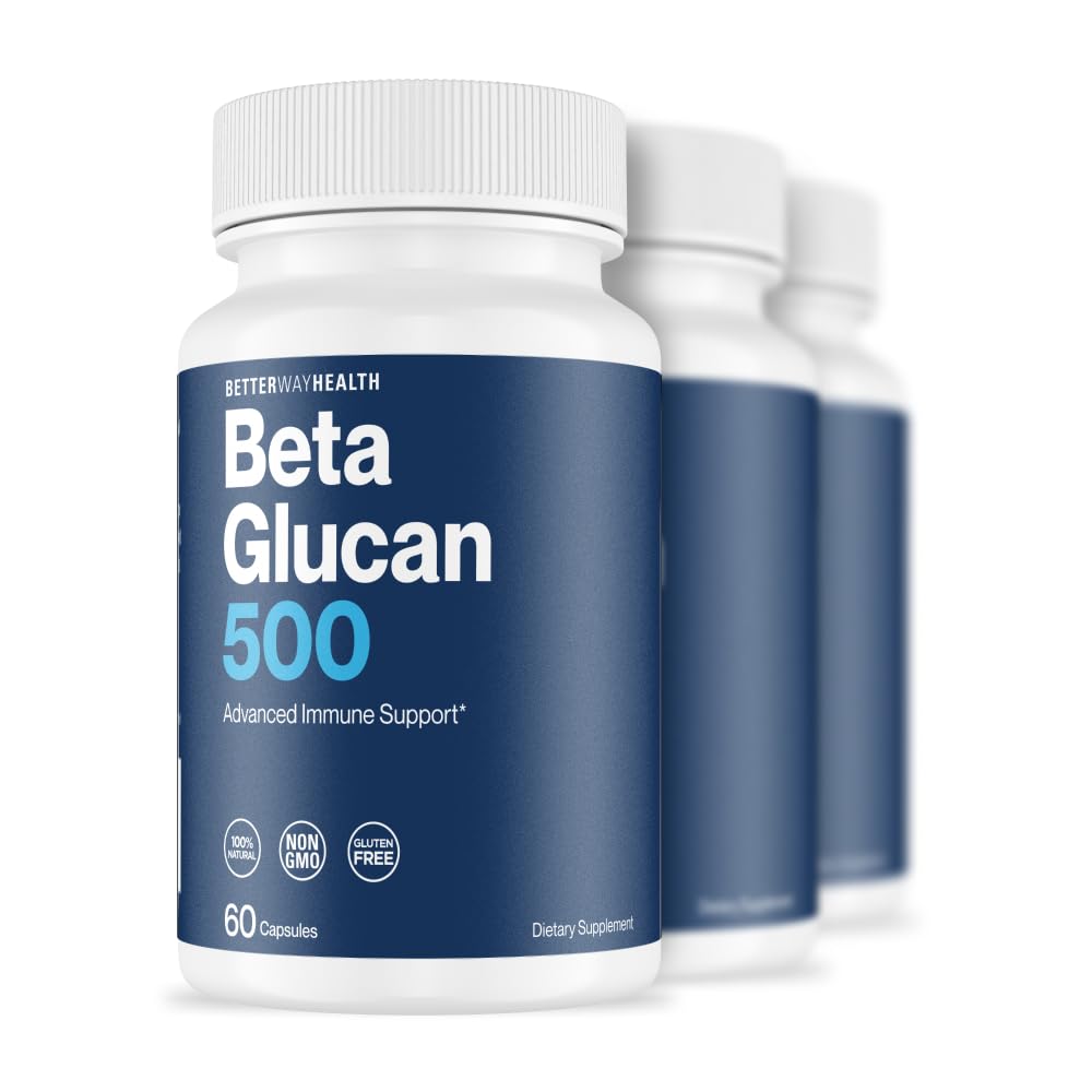 Better Way Health™ - Advanced Immune Readiness - Highly Purified 1,3/1,6 Beta Glucan 500 - Clinically Tested Immune Defense - 500mg/60 Capsules (Pack of 3)