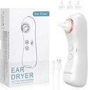 Séchoir à oreille, Détachant d'eau d'oreille rechargeable avec lumière, Dispositif électronique de séchage de l'oreille chaude pour la natation, douche, surf, plongée, utilisation d'aide auditive (Sèche-oreille avec 3 conseils)