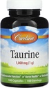 Carlson - Taurine, acide amino de forme libre, soutien, santé nerveuse et fonction musculaire, 100 capsules