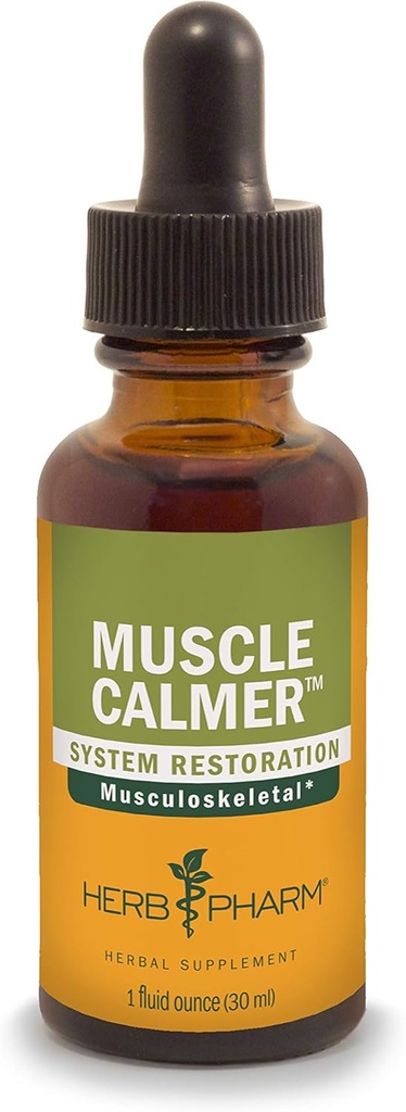 Herb Pharm Muscle Calmer Formule à base de plantes liquides pour le soutien du système musculosquelettique - 1 Ounce