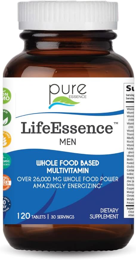 Pure Essence Labs LifeEssence Mens Formula - le multiple le plus énergétique au monde - le multiple maître - 120 comprimés