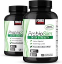 Facteur de force ProbioSlim Extra Strength, Supplément probiotique pour les femmes et les hommes avec 30 milliards d'UCF et extrait de thé vert pour Gut Health Support, Bloating et Gas Relief, 120 comtes (paquet de 2)