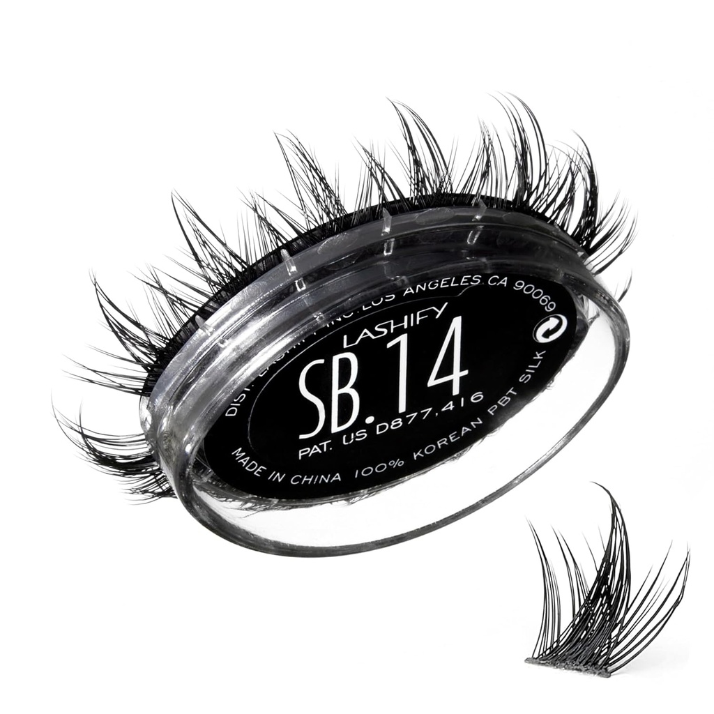 Lashify Star Burst 14mm Gossamer DIY Extensions de cils Recharge, l'Ultime Multi-Length Lash Multi Layer, noir, facile faux cils