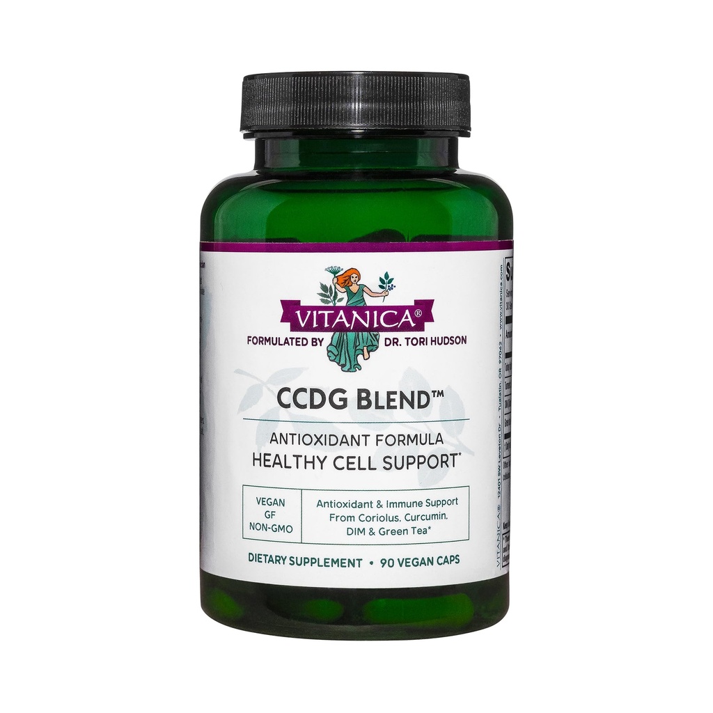 Vitanica CCDG Blend - Immune Support Supplement with Green Tea & Turmeric - DIM Supplement with Turkey Tail Mushroom - Dietary Supplement for Antioxidant & Cellular Support - Vegan - 90 Capsules