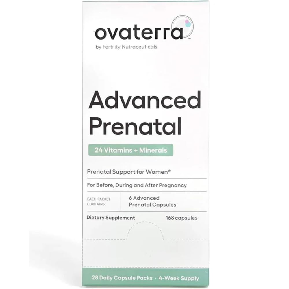 Ovaterra Vitamines prénatales avancées pour les femmes avec 550mg Choline, Méthylfolate, Fer chélaté et 24 nutriments 168 Capsules - 28 Jours d'approvisionnement