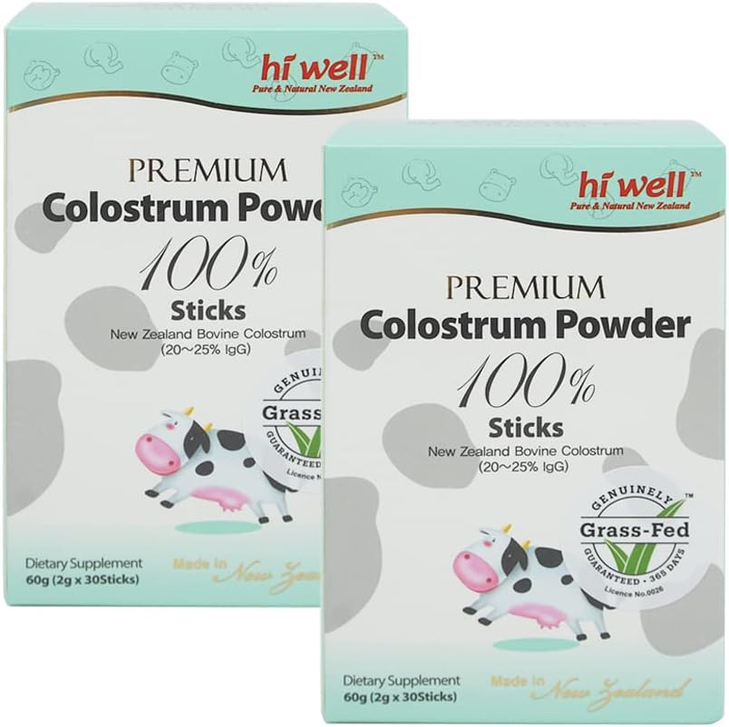 (Pack de 2) Hi Well Premium Poudre de colostrum aux herbes 100% 2g 30Sticks