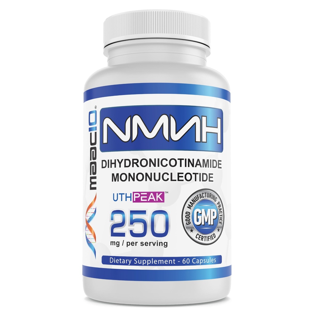 MAAC10 NMNH (NMN Supplement Alternative) 250mg Serviment : UthpeakTM NMNH (Dihydronicotinamide mononucléotide) pour une meilleure stabilité.