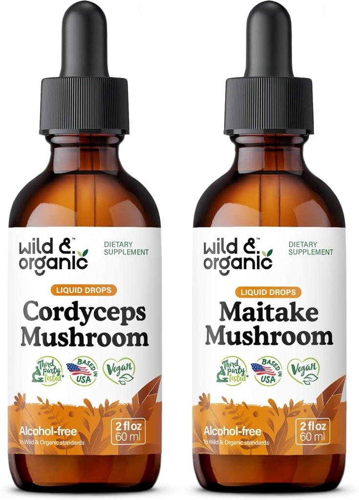 Teinture de champignons de Cordyceps sauvage et biologique