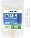XPRS Nutra Taille 5 Capsules vides - 100 Compte clair Capsules de gélatine vides très petites - Pills Bricolage Capsule Remplissage - Gel de pilules rechargeables Caps pour Do-It-Youlf suppléments de vitamine