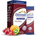 Electrolytes électrolits Packs en poudre, Fruit Punch 8 Pack, Packs d'hydratation en poudre pour la déshydratation et la réhydratation, Mélange de boissons hydratantes aromatisées après l'entraînement, Sticks journaliers sans gluten