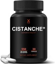 Humanx Cistanche+ 550MG (Cistanche Tubulosa Extract Powder for Men) USA Made - Capsules faciles à avaler - Supplément puissant pour soutenir la performance, la force et la vitalité athlétique