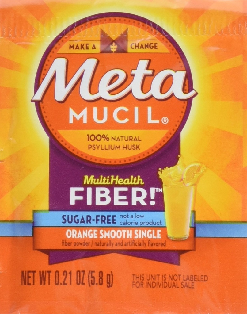 Métamucil - Multisanté Fibre simple Orange sans sucre lisse, 0.21 Ounce, boîte de 30