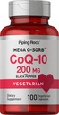 Piping Rock CoQ10 200mg Capsules de 100 mg avec extrait de poivre noir Supplément Coenzyme Q10 pour les femmes et les hommes