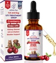 Chien Traitement UTI -Traitement urinaire gouttes d'infection pour les chats et les chiens , Cat UTI Remède , Supplément de canneberge , 2 Fl.Oz