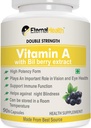 Eterna.l-Santé Vitamine A (double force) avec des extraits de baies de bil et des extraits de palmitate de rétinyl- Forme de puissance élevée - Soutienne une vision et un système immunitaire sains et une croissance saine – 90 capsules de légumes