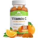 Vitamines C et Zinc Gommies pour adultes avec Echinacea et Rose Hips – Vitamines Gommy aromatisées orange pour les femmes et les hommes – Supplément de soutien immunitaire – Sans OGM, végétalien, gluten, noix et laiterie (120 Nombre)