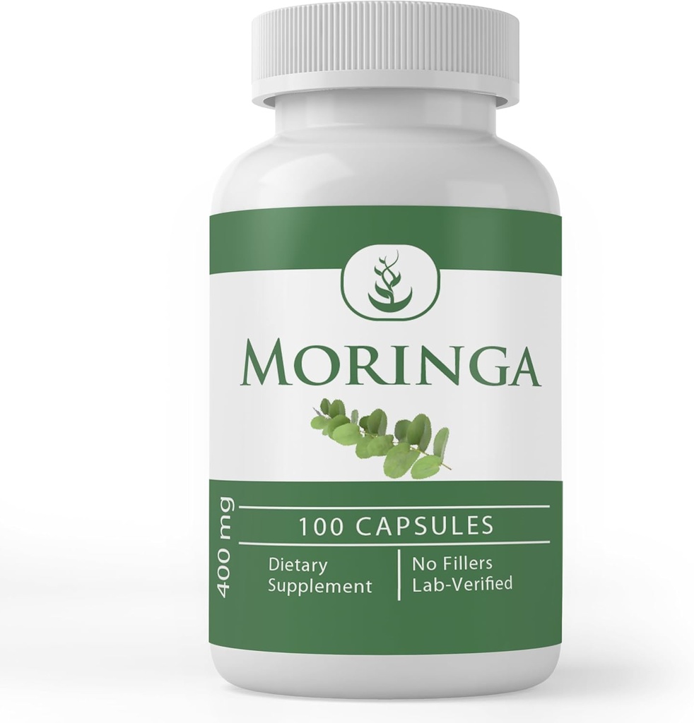 Ingrédients originaux purs Moringa Oleifera (100 capsules) Toujours Pure, sans additifs ou remplisseurs, laboratoire vérifié