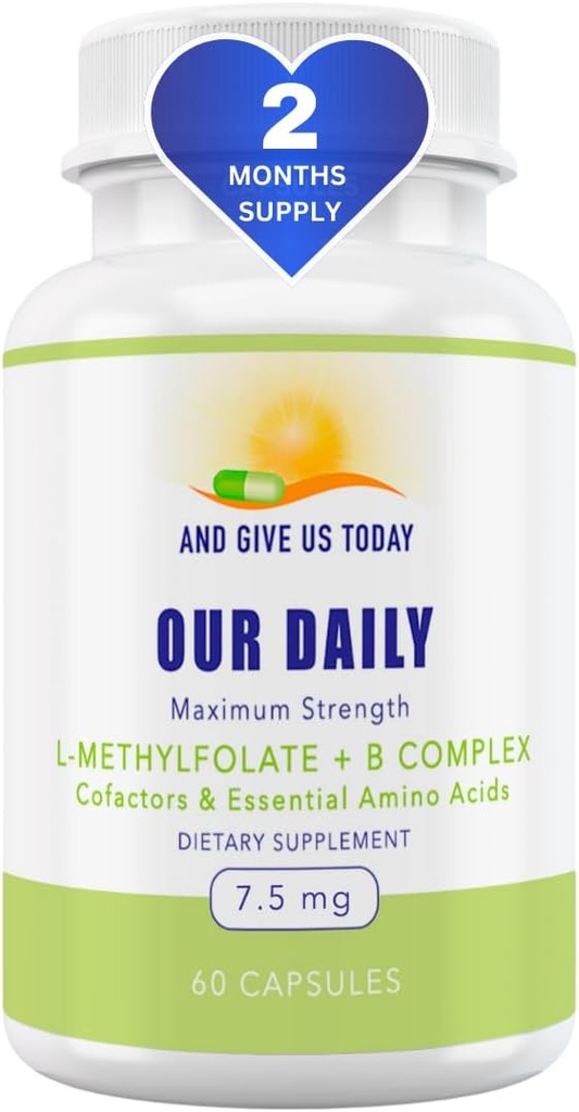 Nos Vites quotidiennes L-méthylfolate B Cofacteurs complexes et acides aminés essentiels (7,5mg) - Folate actif, méthylé B12 méthylcobalamine, B6 et Glycine - 60 Nombre