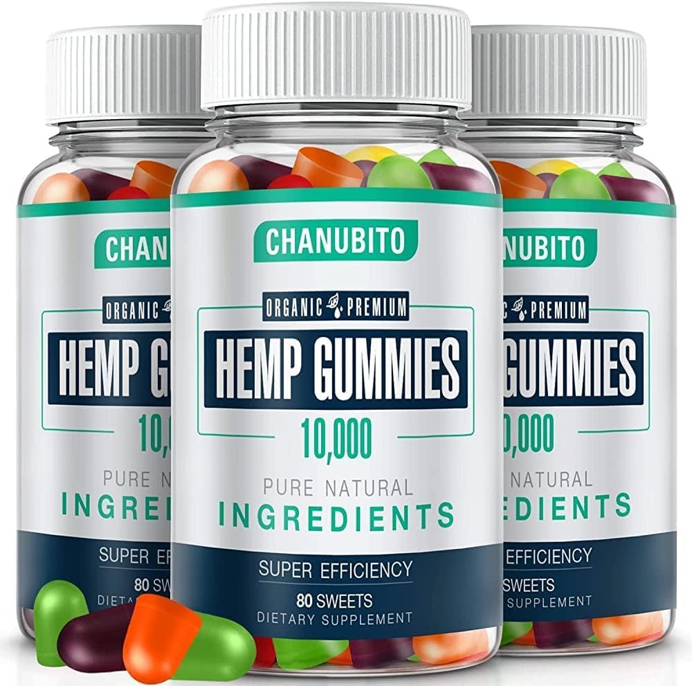 Gommies de chanvre (3 paquets) Oméga biologique 3 6 9 Supplément haute puissance - douleur, sommeil, humeur - avec extrait d'huile de chanvre pur - comestibles naturels Gummy-Vegan, non-OGM, faible sucre