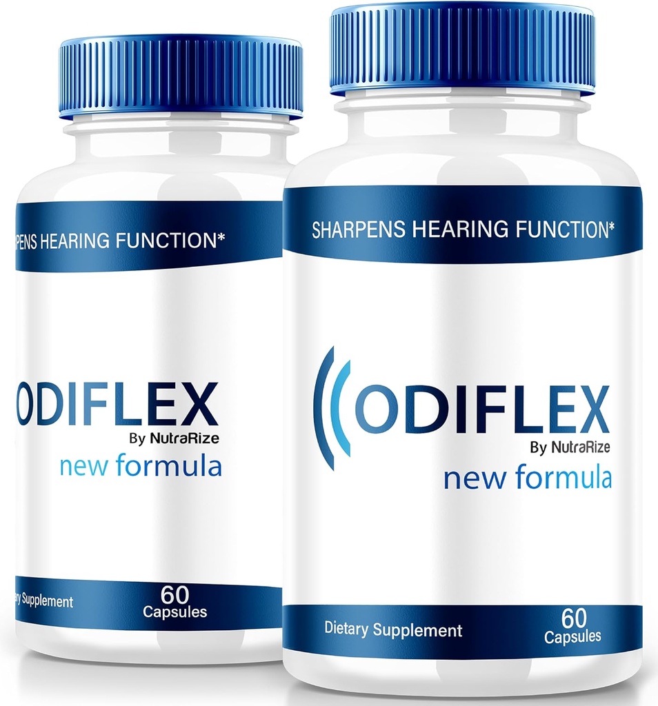 NutraRize (2 Pack) Capsules Odiflex, Formule Santé de l'oreille Premium, Supplément All-Natural pour protéger l'oreille intérieure, Pills de soutien auditif officiel, Avis Odi Flex (120 Capsules)