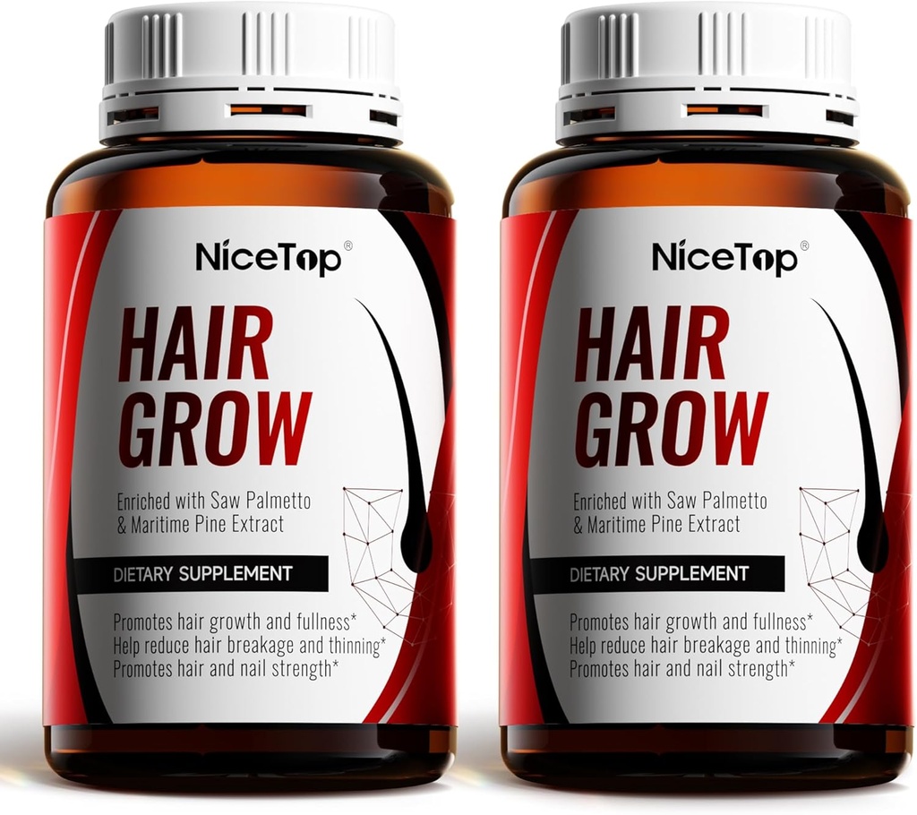 Hair Growth Supplement, Hair Care Support for Strength, Thickness Growth, with Biotin, Vitamin A, C, E, Zinc, Capsules (2)