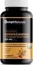 Ashwagandha biologique 675 mg, 60 Capsules de végétaliens Poudre et extrait de racine bio pur Ashwagandha