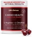 Life's Fortune 5000mg L- Supplément Arginine Poudre et 1000mg L-Citrulline, High Potency Nitric Oxide Health Booster, Endurance, Performance d'entraînement, Saveur de cerise naturelle (20 portions)