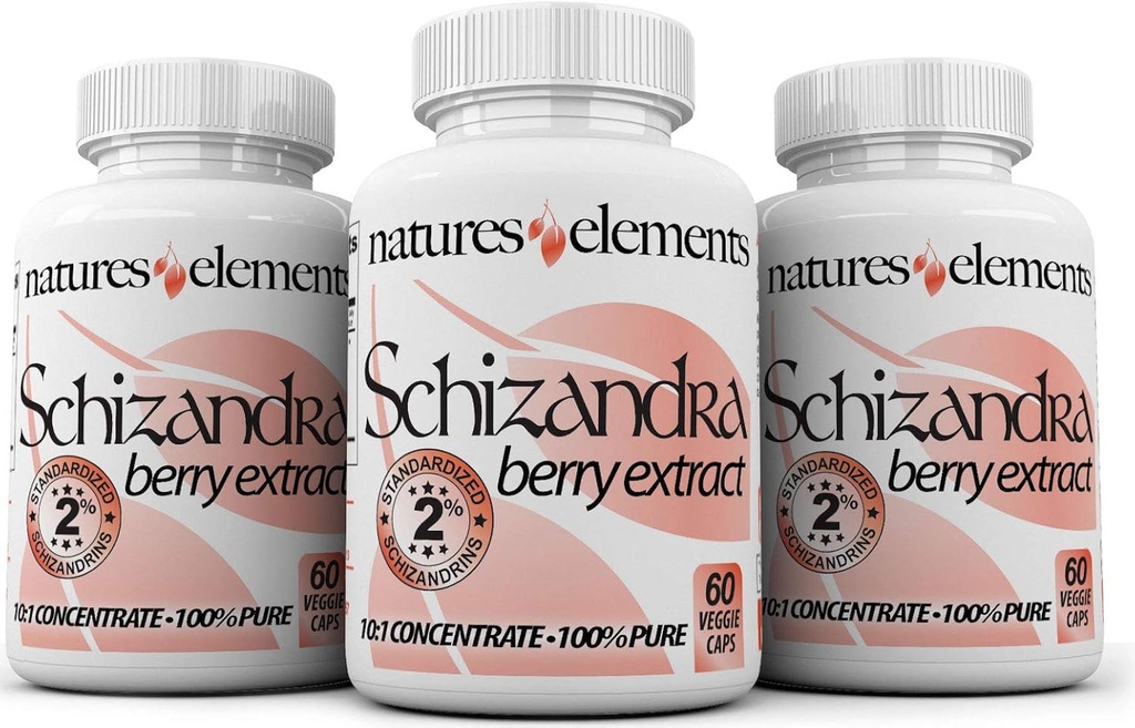 Schizandra Berry Extract – 3 Pack – 10:1 Concentrated Herbal Supplement – 1000mg Per Serving - Veggie Capsules – 60 Count Each – Non-GMO, 100% Pure – 1 Month Supply