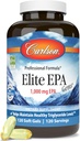 Carlson - Elite EPA Gems, 1000 mg EPA Fish Oil, Wild-Caught, Norwegian Fish Oil, source durable, aide à maintenir des niveaux de triglycérides sains, 120 Softgels