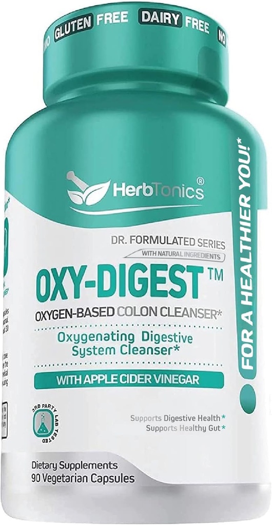 Herboronique à base d'oxygène Nettoyant Colon et détox Formule du système digestif avec vinaigre de cidre de pomme