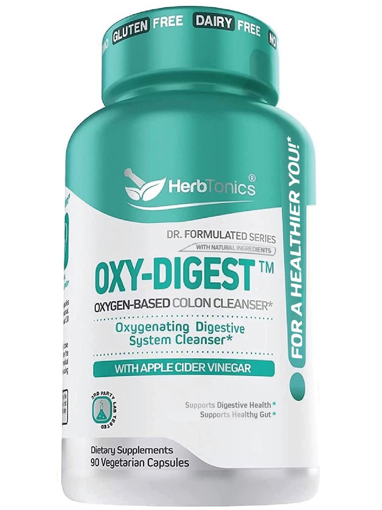 Herboronique à base d'oxygène Nettoyant Colon et détox Formule du système digestif avec vinaigre de cidre de pomme