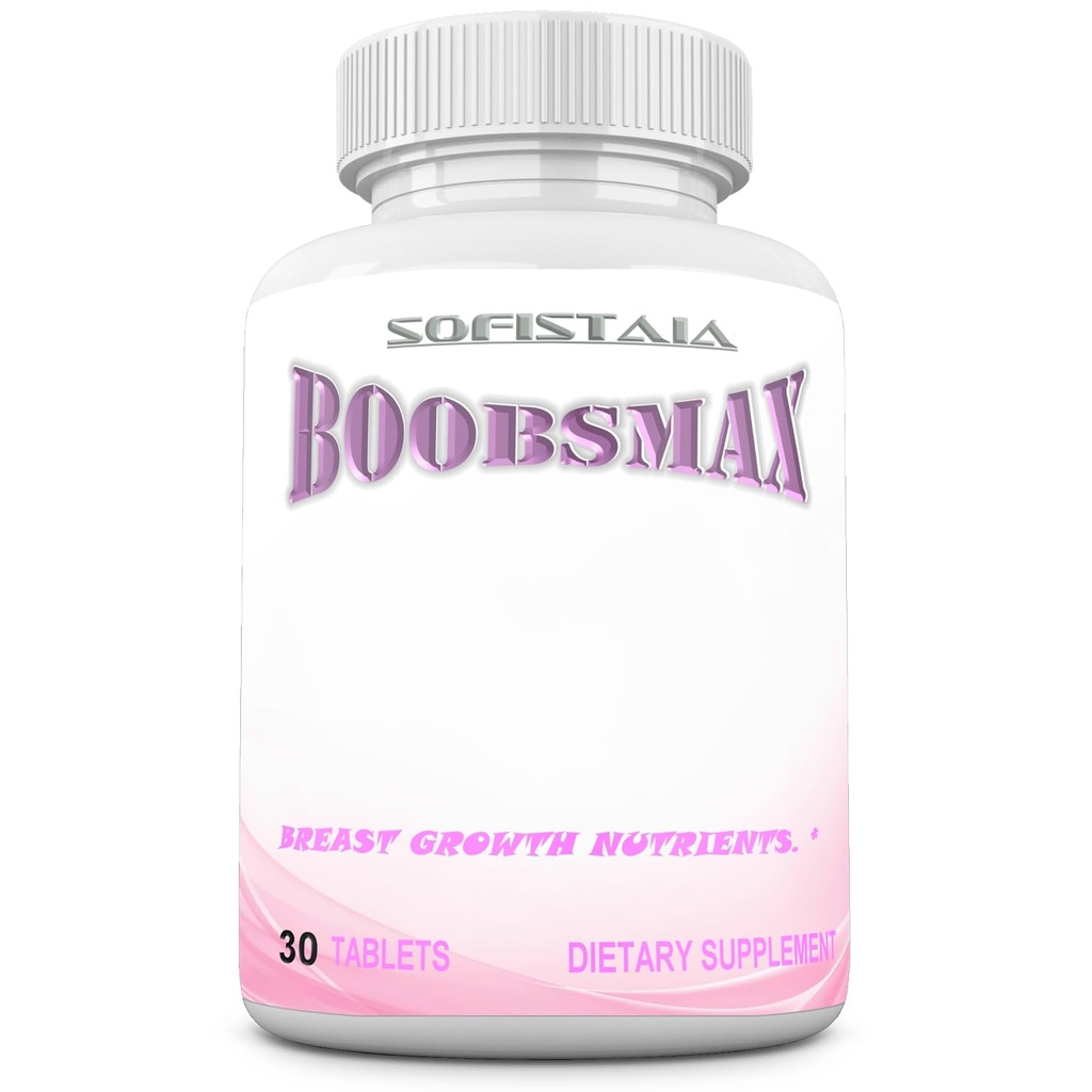 BOOBSMAX Natural Bust Enhancement – Augmenter les gains mammaires – Grossir le sein et les courbes plus fermes – Diminuer l'écart. 30 comprimés