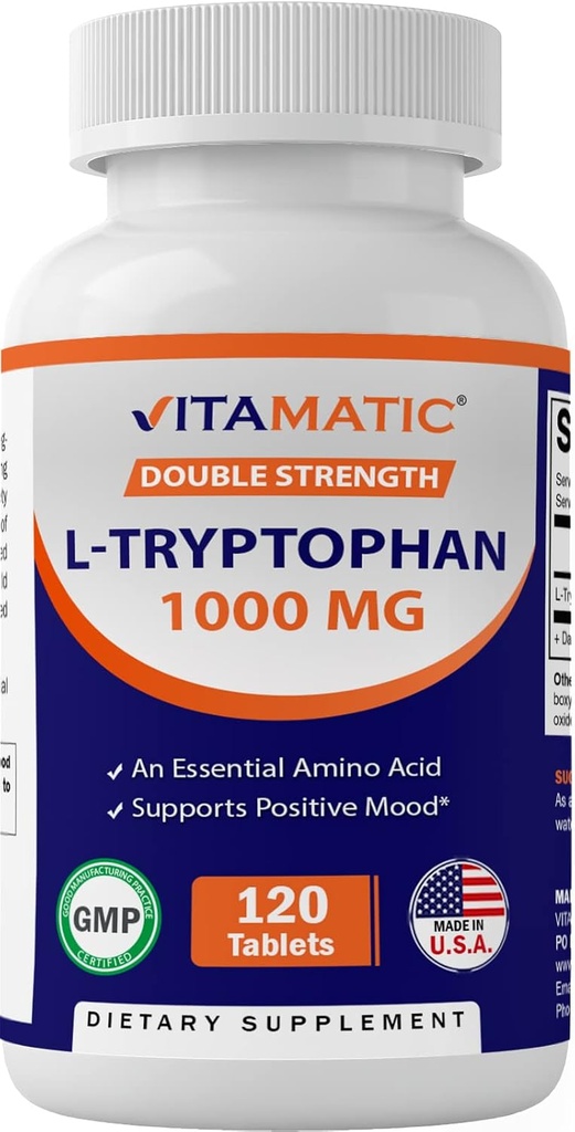 L-Tryptophane Vitamatique 1000mg 120 comprimés (120 comprimés (paquet de 1)) (1 bouteille)